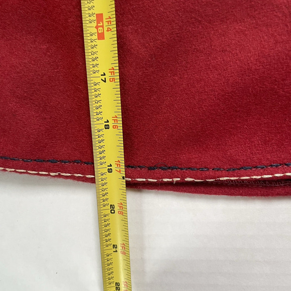 VTG Karavan Wool Button Skirt L Red Boho Folk Y2K Cottagecore Mod Lined NWT - Picture 8 of 8